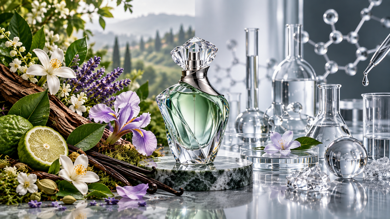 Natural and synthetic perfume ingredients with botanicals and fragrance chemistry
