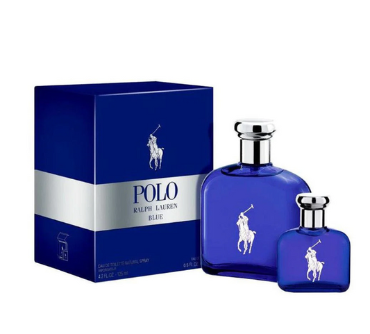 Ralph Lauren Polo Blue by for Men - 2 Pc Gift Set 4.2oz EDT Spray, 0.5oz EDT Splash